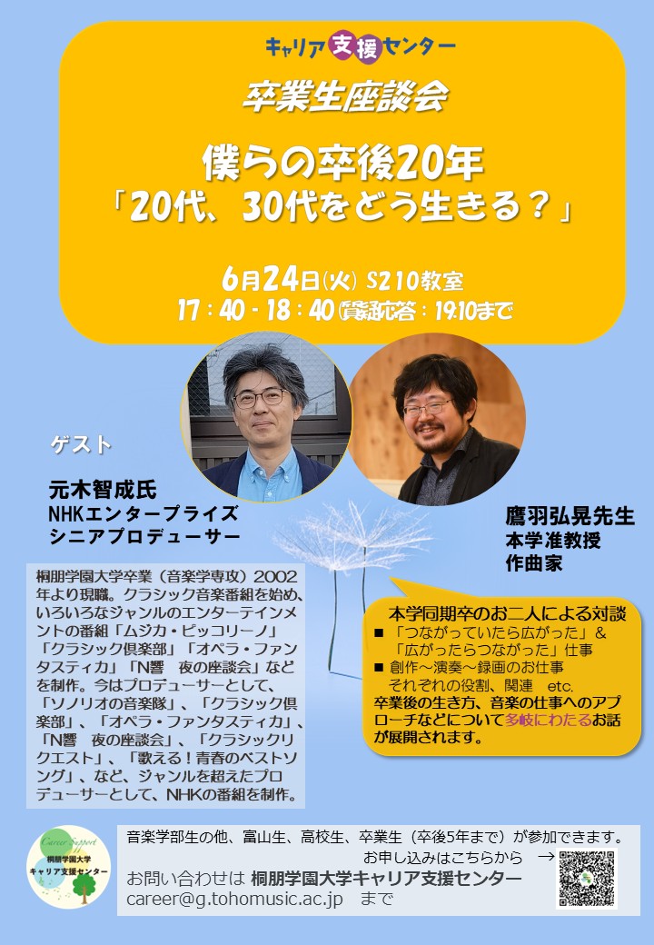 卒業生座談会　僕らの卒後20年
